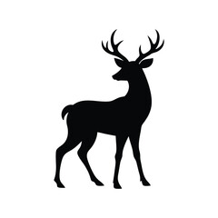 Wild deer in natural standing pose Vector illustration