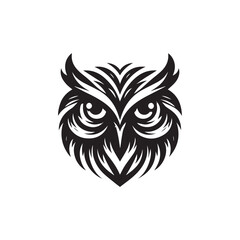 owl eye logo, editable vector image
