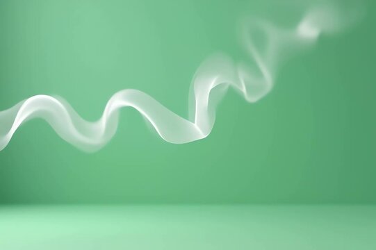 image shows white smoke green background creating stark contrast two