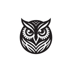 owl eye logo, editable vector image