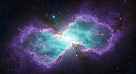 Obraz premium Nebula's Vivid Dance: Celestial Colors and Cosmic Energy in the Vast Expanse