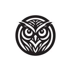owl eye logo, editable vector image