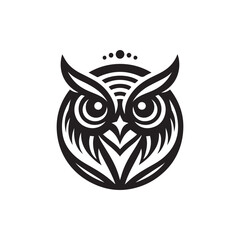 owl eye logo, editable vector image