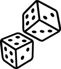 Pair of dice vector black silhouette print design