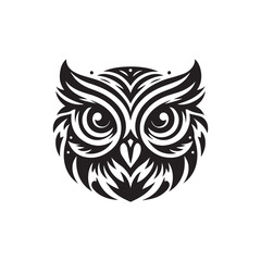 owl eye logo, editable vector image