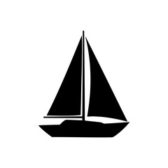 Sailboat silhouette vector flat illustration design.
