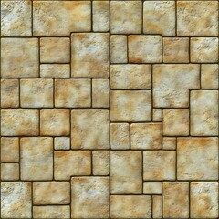 Seamless texture of a stone wall with a complex brick pattern