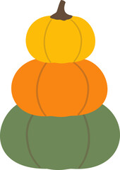 Hand drawn Autumn harvest pumpkin vector .
Three-layer pumpkin outline flat vector design.
Farm fresh pumpkin.
Transparent background. SVG file.