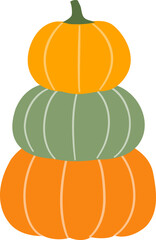 Hand drawn Autumn harvest pumpkin vector .
Three-layer pumpkin outline flat vector design.
Farm fresh pumpkin.
Transparent background. SVG file.