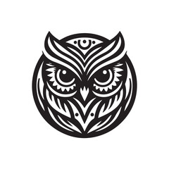 owl eye logo, editable vector image