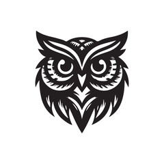 owl eye logo, editable vector image