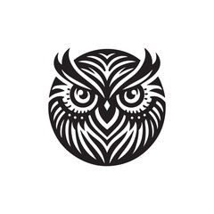 owl eye logo, editable vector image