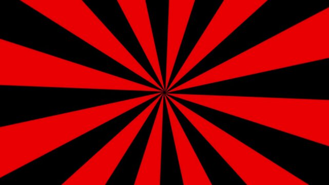 Abstract  spiral line stripes advertising animation black background . spiral lines rotate in red carton comic style.