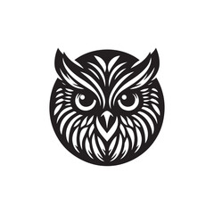 owl eye logo, editable vector image