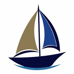 Sailboat vector image for nautical themed designs on white background