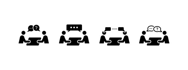interview icon vector illustration. interview icon in black style - stock vector.