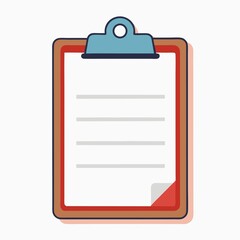 Clipboard checklist task list organizer document on white background