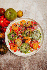 fresh ripe multi-colored tomatoes top quality