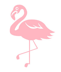 Flamingo clip art design on plain white transparent isolated background for sign, decal, card, shirt, hoodie, sweatshirt, apparel, tag, mug, icon, poster or badge