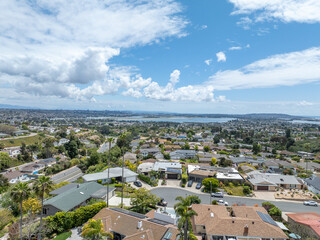 Aerial view of residential urban sprawl in San Diego, South California, USA
