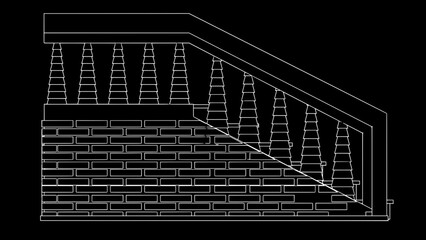 Staircase Balustrade Designs 2D vector
