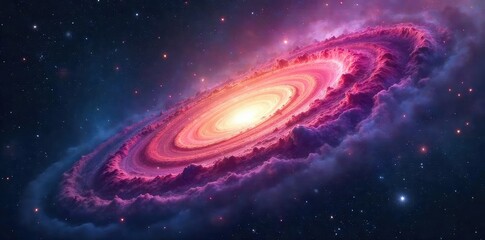 A breathtaking panoramic view of a vibrant nebula, swirling cosmic dust, and distant galaxies Perfect for science fiction, astronomy, or space exploration projects , universe, Milky Way