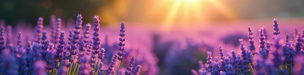 A tranquil scene of lavender fields bathed in soft sunlight, evoking serenity and spiritual connection Perfect for meditation, aromatherapy, and wellness themes , yoga, peace, countryside