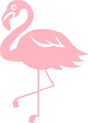 Flamingo clip art design on plain white transparent isolated background for sign, decal, card, shirt, hoodie, sweatshirt, apparel, tag, mug, icon, poster or badge