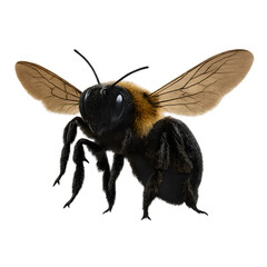 Fototapeta premium Close-up of a Fuzzy Bumblebee in Flight
