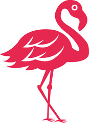 Flamingo clip art design on plain white transparent isolated background for sign, decal, card, shirt, hoodie, sweatshirt, apparel, tag, mug, icon, poster or badge