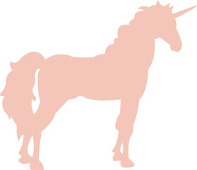 Unicorn clip art design on plain white transparent isolated background for card, shirt, hoodie, sweatshirt, apparel, card, tag, mug, icon, poster or badge