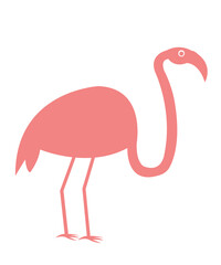 Flamingo clip art design on plain white transparent isolated background for sign, decal, card, shirt, hoodie, sweatshirt, apparel, tag, mug, icon, poster or badge