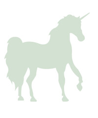 Unicorn clip art design on plain white transparent isolated background for card, shirt, hoodie, sweatshirt, apparel, card, tag, mug, icon, poster or badge