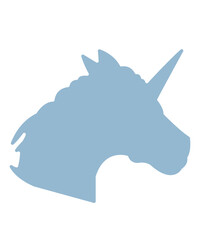 Unicorn clip art design on plain white transparent isolated background for card, shirt, hoodie, sweatshirt, apparel, card, tag, mug, icon, poster or badge