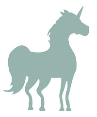 Unicorn clip art design on plain white transparent isolated background for card, shirt, hoodie, sweatshirt, apparel, card, tag, mug, icon, poster or badge