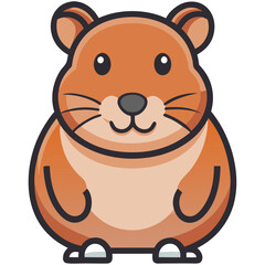 Naklejka premium Adorable Brown Hamster Cartoon Icon Vector 