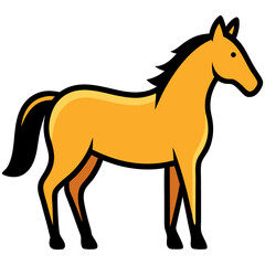 Obraz premium Flat horse icon illustrating an equine silhouette for farm animals, wildlife and riding 