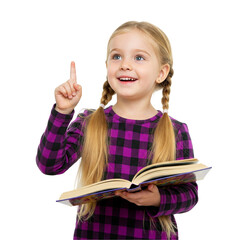 little girl with book