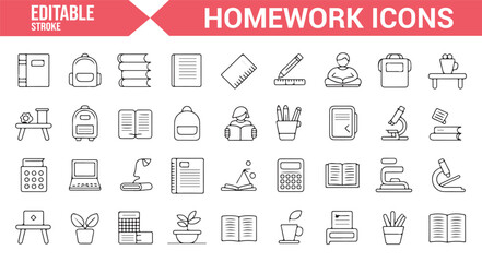 Editable Icons for Education, Homework, and Study Tools