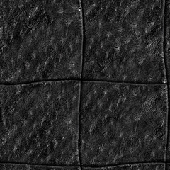 Seamless 4k photo texture material of quilted black colored soft leather.