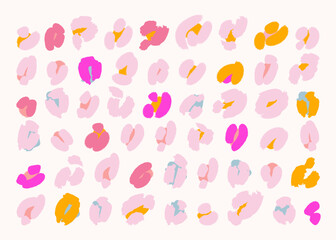 Set of different abstract flowers. Vector illustration, print, design elements