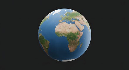 Fototapeta premium Earth Globe on Black Background