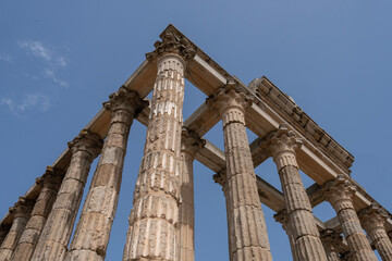 Naklejka premium Vista del templo romano de Diana en Mérida, Extremadura