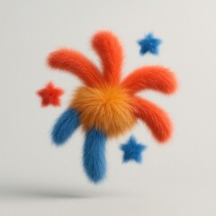 Colorful fuzzy abstract explosion