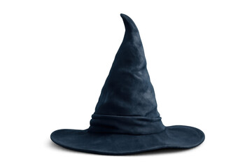 Classic pointed witch or wizard hat isolated on transparent background, perfect for halloween or fantasy projects