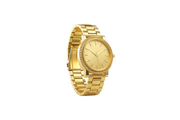 Elegant golden timepiece featuring textured bezel and premium metal construction with classic styling, isolated on a transparent background
