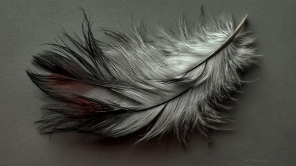 Obraz premium Soft feather with delicate texture shows beautiful visuals with light and shadow creating calm and gentle atmosphere in this close up image