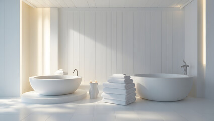 modern bathroom with white towel