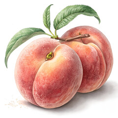 peach with leaves