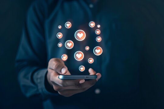 Man hand using smartphone typing live chat chatting on application communication digital web and social network concept. Social media application chat box, social media.